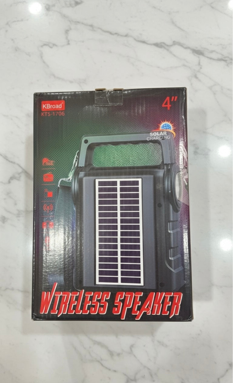 GTS 1706 Wireless Bluetooth Speaker with Solar Panel – Powerful Sound, LED Lights System