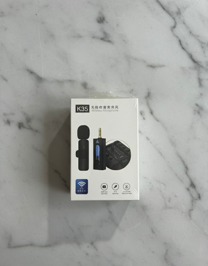 K35 Single Wireless Microphone – Clear Sound, Noise Reduction, Plug & Play for Recording & Streaming