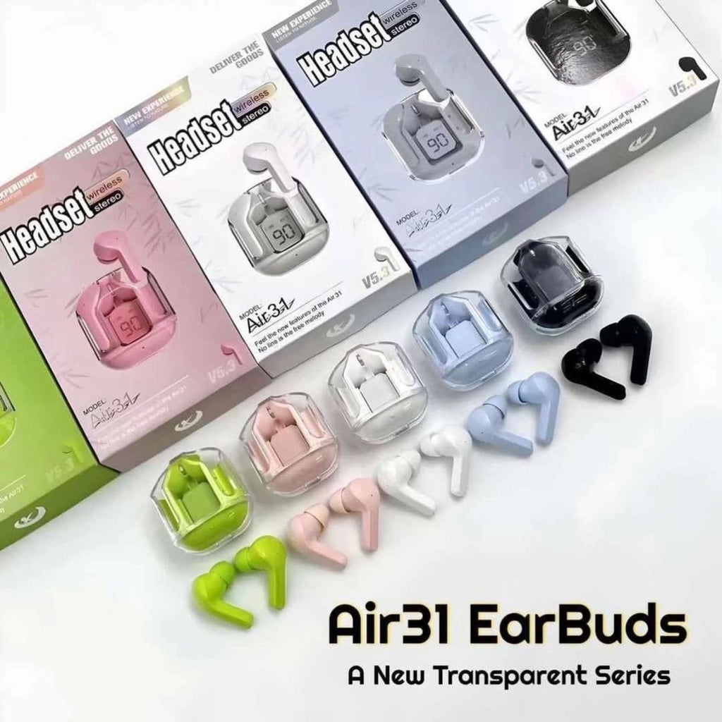 Air 31 Wireless Earbuds Headset – Clear Sound, Touch Control, Long Battery Life