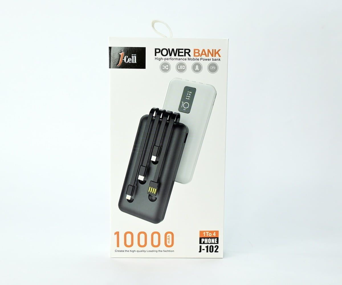 Jcell 10000mAh Power Bank – Compact Fast Charging Power Backup Dual USB Output