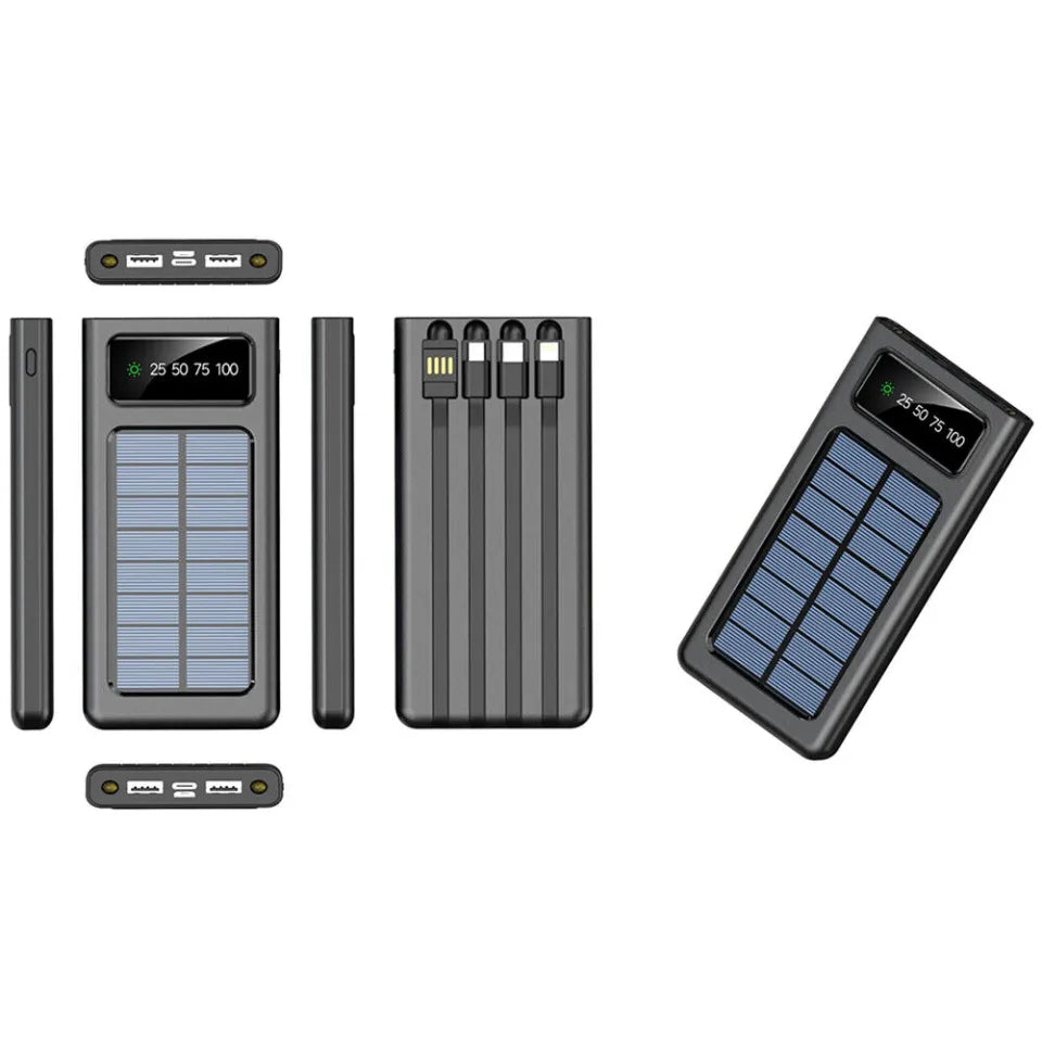 Jcell 15000mAh Solar Power Bank – Portable Fast Charging with Dual USB Output