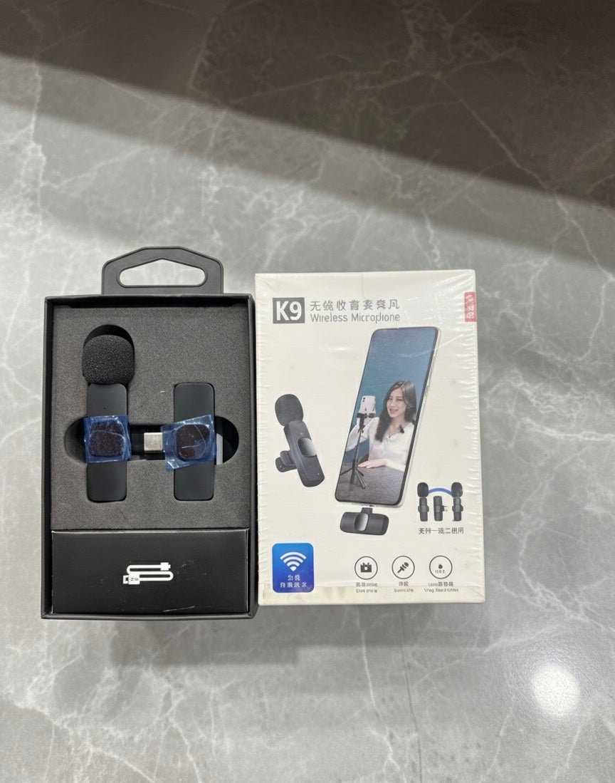 K9 Single Wireless Microphone with Type-C Receiver – Clear Sound, Plug & Play, Noise Reduction