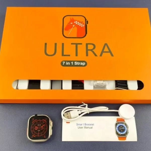 Ultra 7-in-1 Smart Watch – Bluetooth Calling Advanced Fitness & Health Tracker Interchangeable
