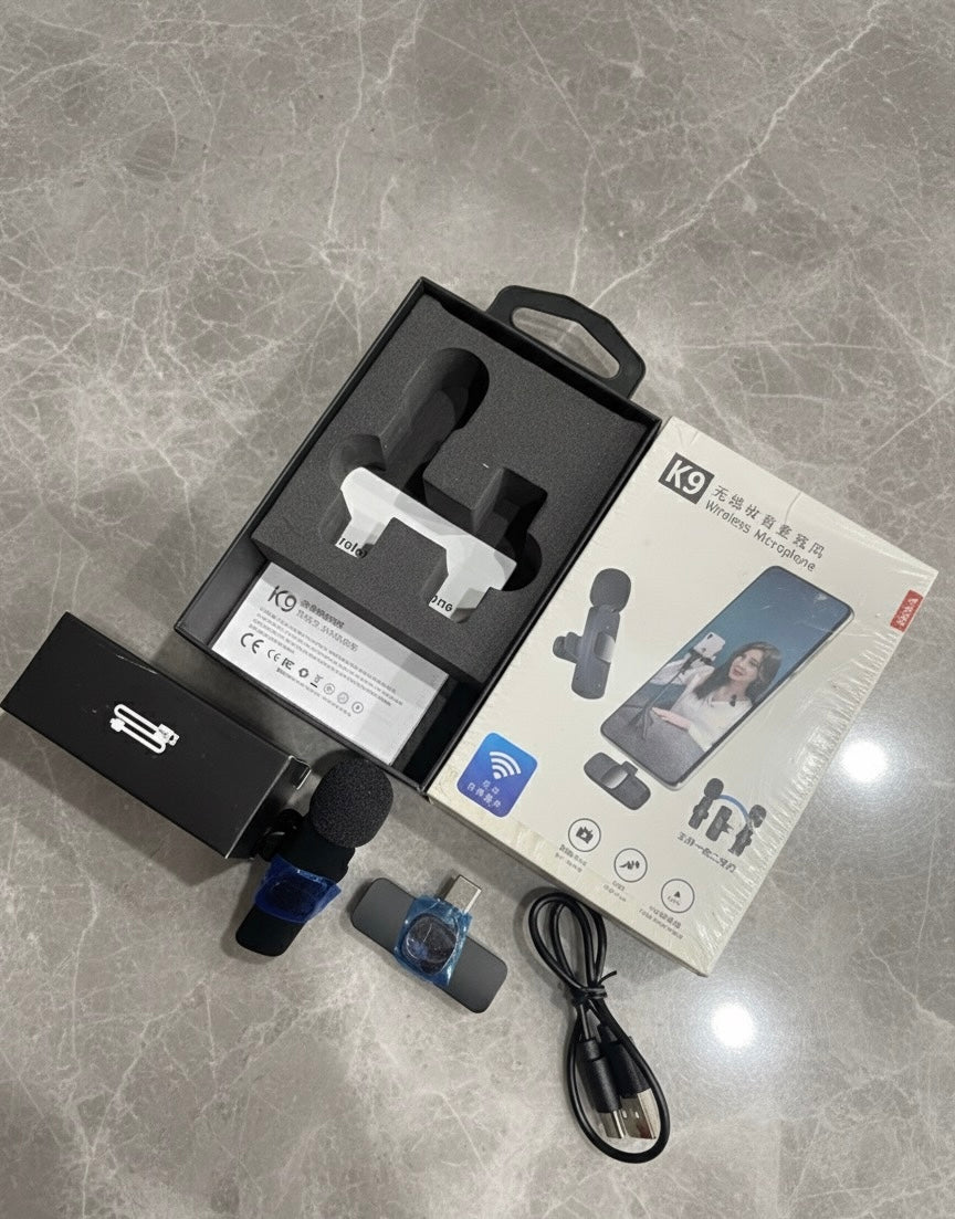 K9 Single Wireless Microphone with Type-C Receiver – Clear Sound, Plug & Play, Noise Reduction