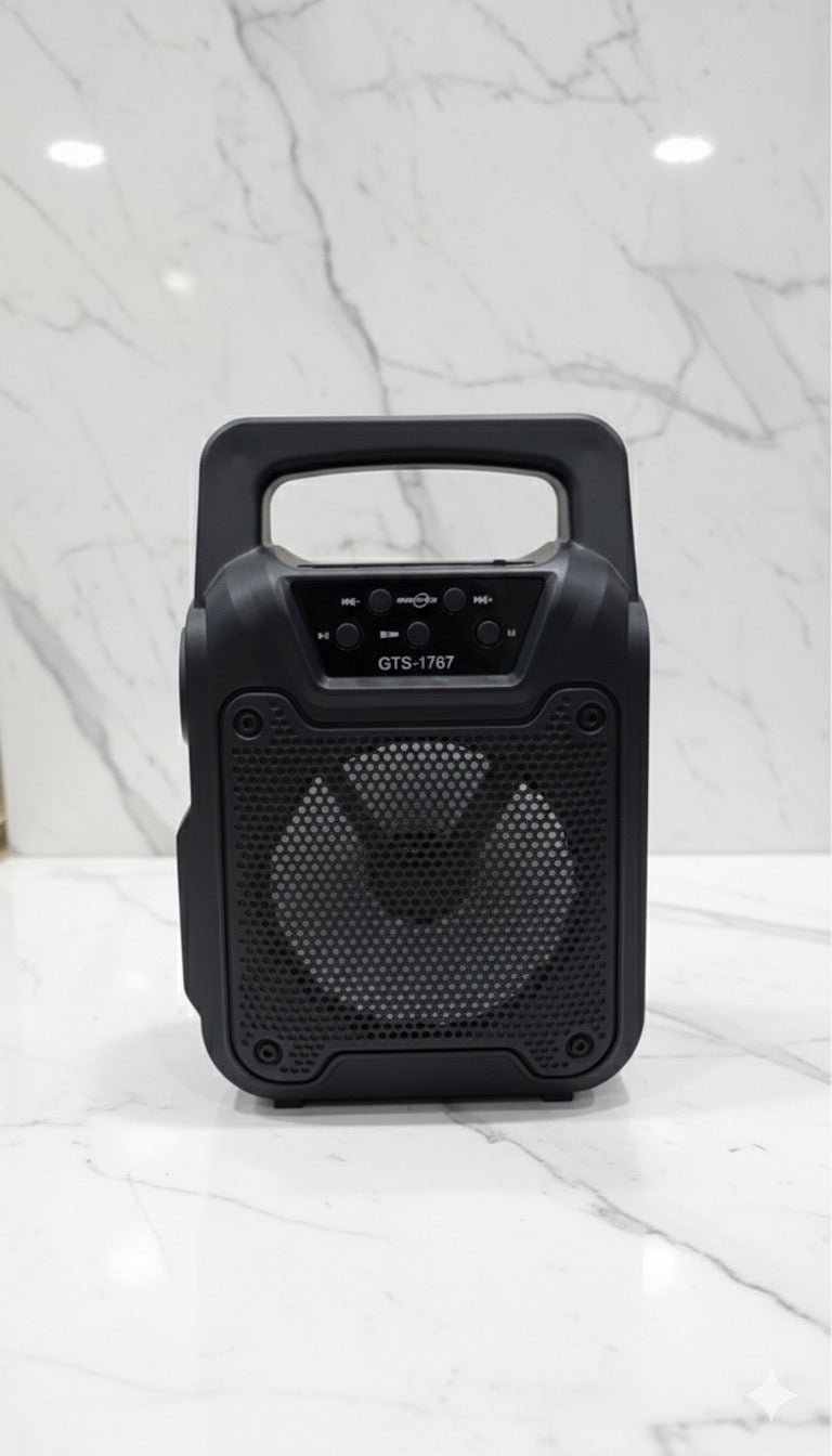 GTS 1767 Wireless Bluetooth Speaker with Dual Solar Panels – Deep Bass, LED Lights,