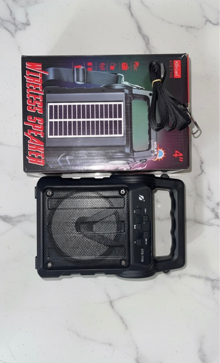 GTS 1706 Wireless Bluetooth Speaker with Solar Panel – Powerful Sound, LED Lights System