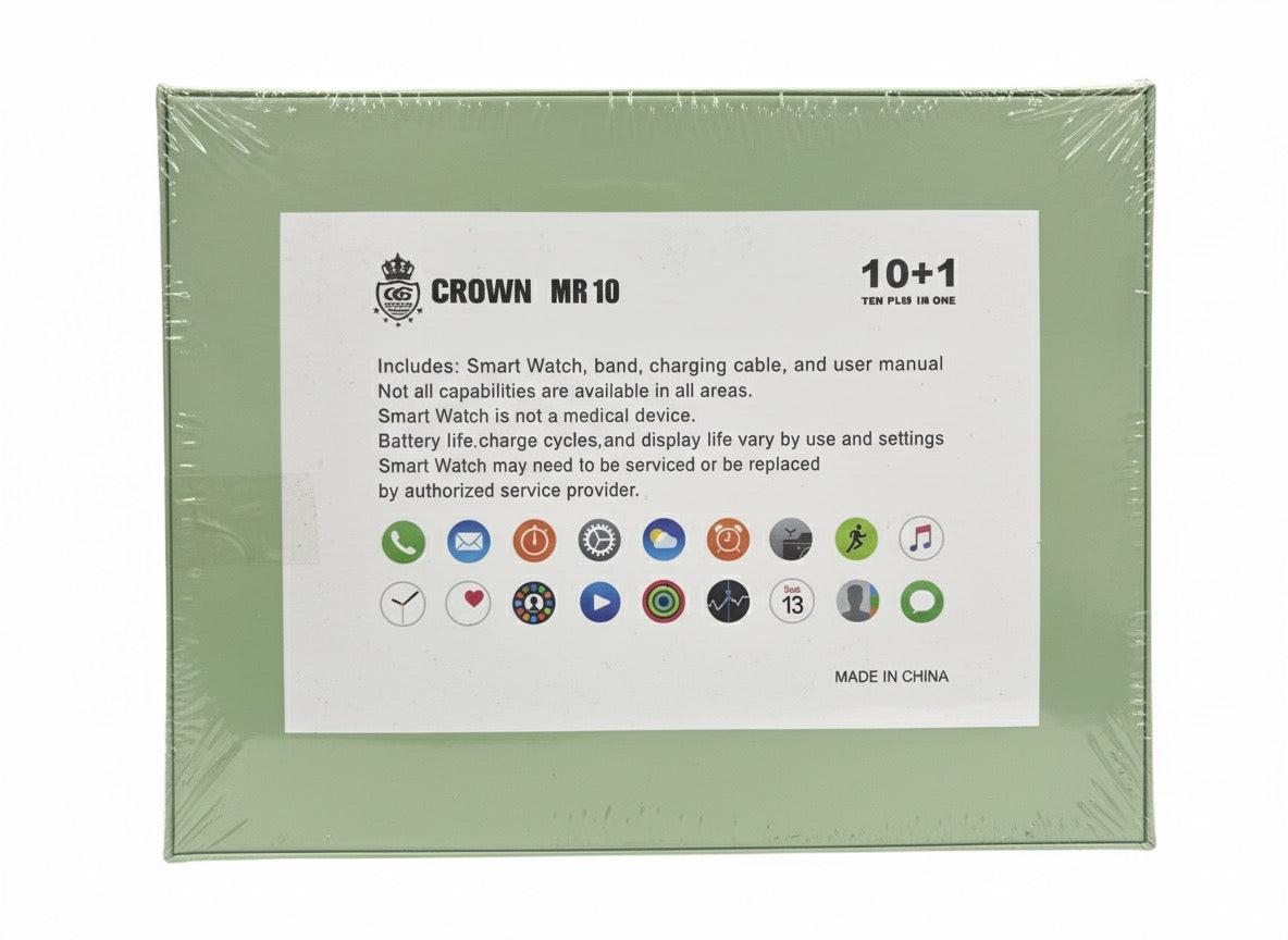 CROWN MR10 10+1 Smartwatch – Bluetooth Calling, Wireless Charging, Fitness Tracker