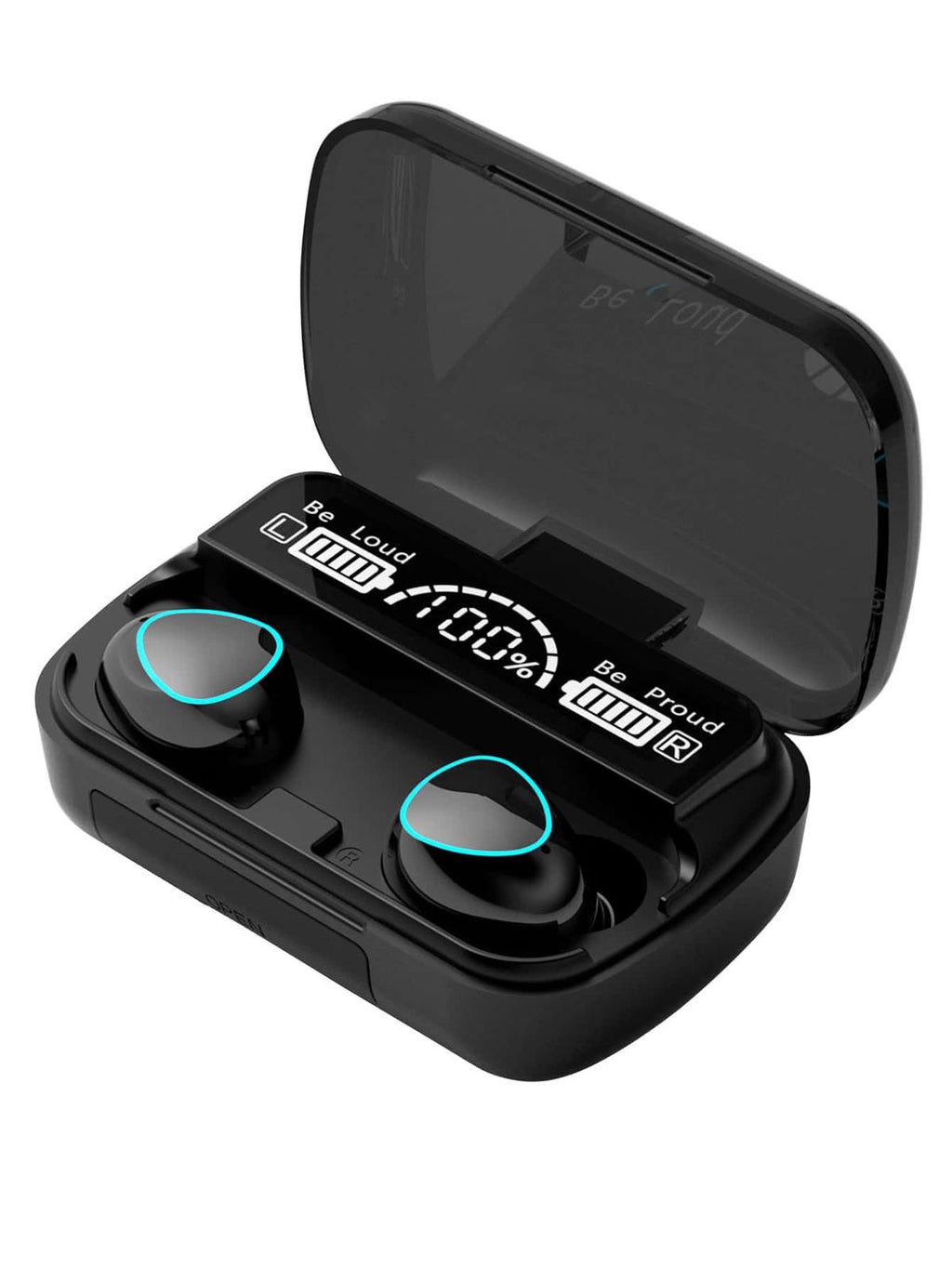 M10 Wireless Earbuds with USB Charging Port – Power Display, Deep Bass, Long Playtime