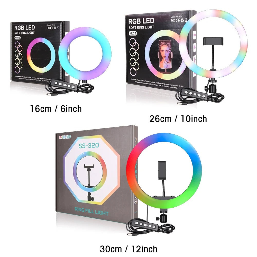 MJ 26 RGB Ring Light Lamp Ring Round For Smart Phone